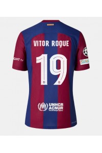 Fotbalové Dres Barcelona Vitor Roque #19 Domácí Oblečení 2023-24 Krátký Rukáv